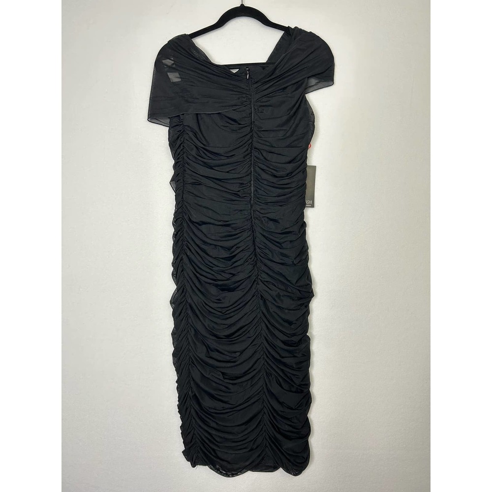 Tadashi Collection Black Rouched Bodycon Dress Evening Cocktail Party - Picture 9 of 12